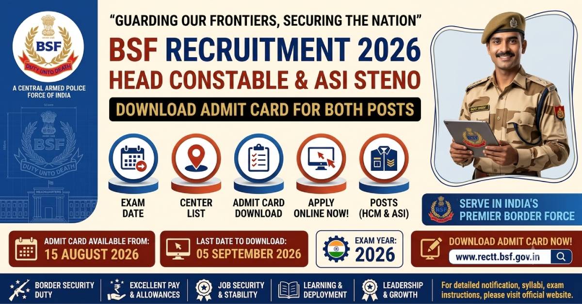 BSF HCM ASI Steno Admit Card 2026